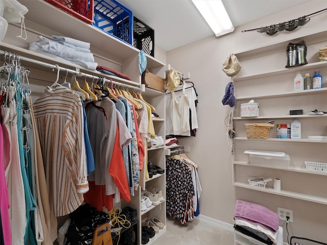 view of walk in closet