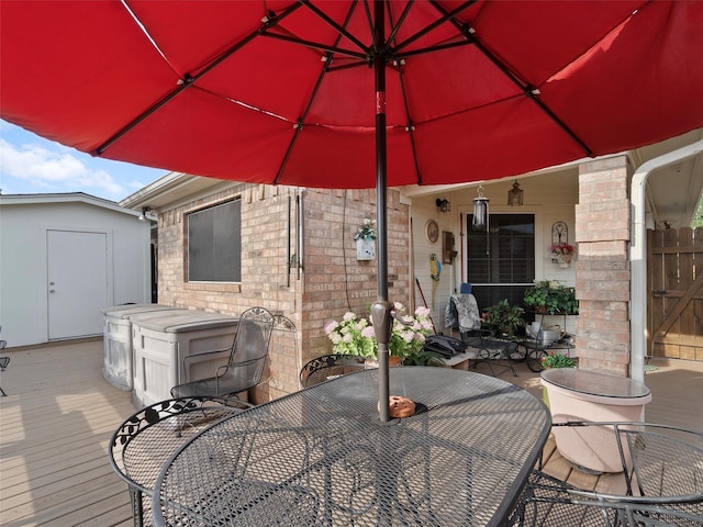 view of patio featuring a deck