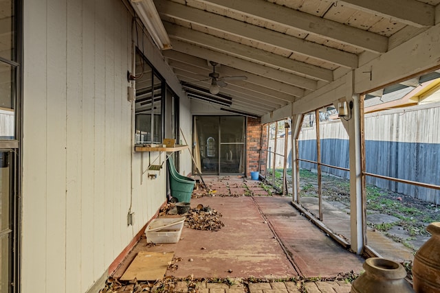 view of patio with ceiling fan