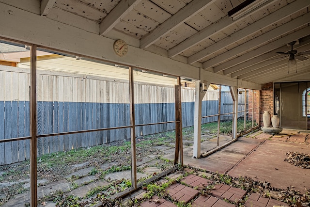 view of patio with ceiling fan