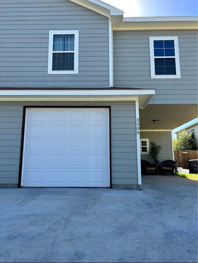 view of garage