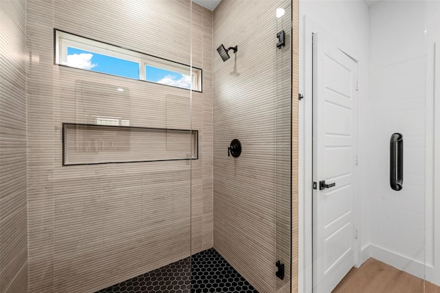 bathroom featuring walk in shower