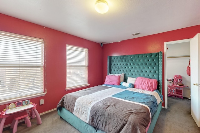 bedroom with carpet