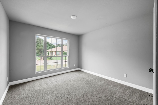 spare room with baseboards and carpet flooring