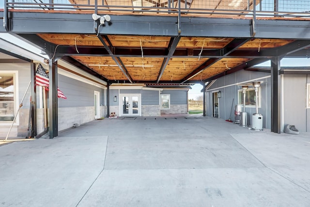 garage featuring french doors