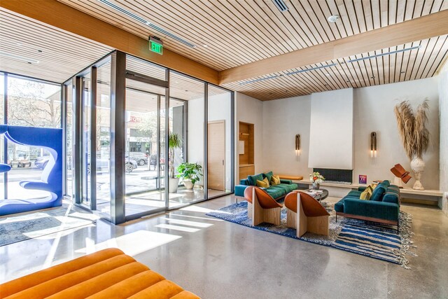 2408 Victory Park Ln Unit 1037, Dallas, TX 75219 - building lobby featuring a wall of windows