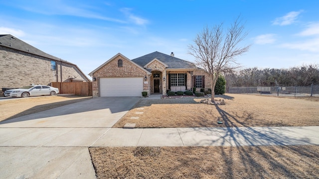 view of front of property featuring a garage