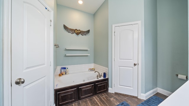 bathroom with a washtub