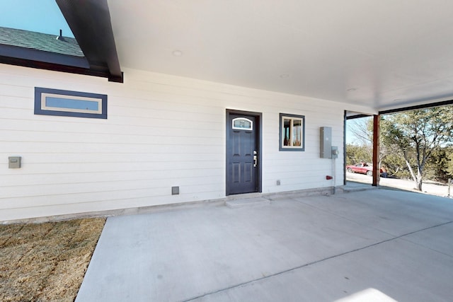 view of patio / terrace with electric panel