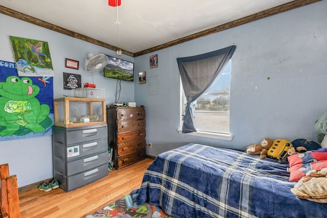 bedroom with hardwood / wood-style floors