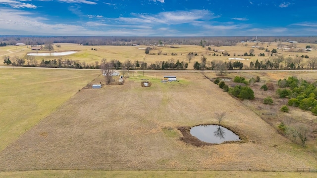 drone / aerial view with a rural view