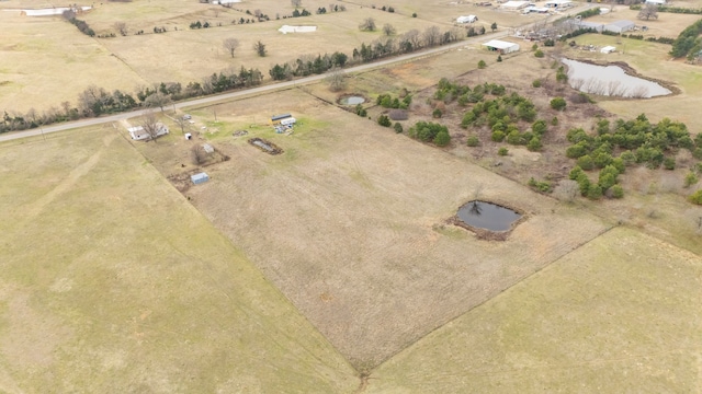 drone / aerial view with a rural view