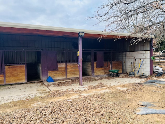 view of horse barn