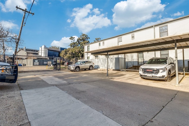 view of parking featuring a carport