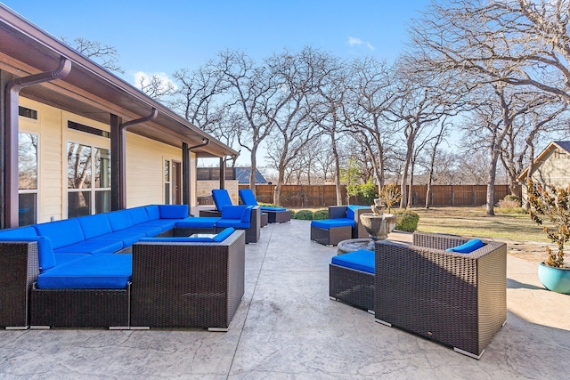 view of patio with an outdoor hangout area