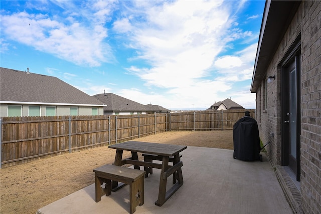 view of patio featuring area for grilling