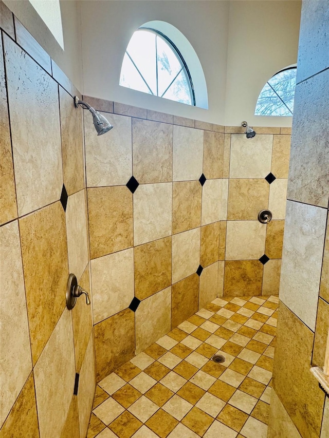 details with tiled shower