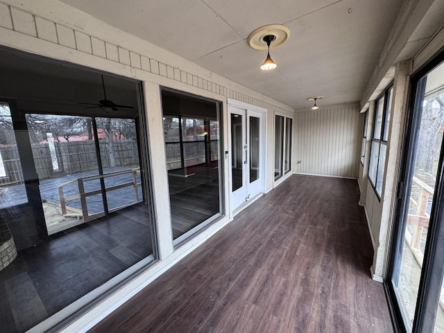 view of unfurnished sunroom