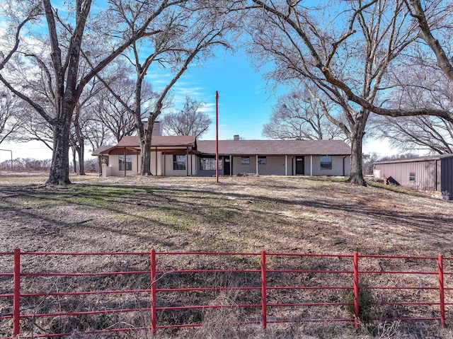 view of single story home