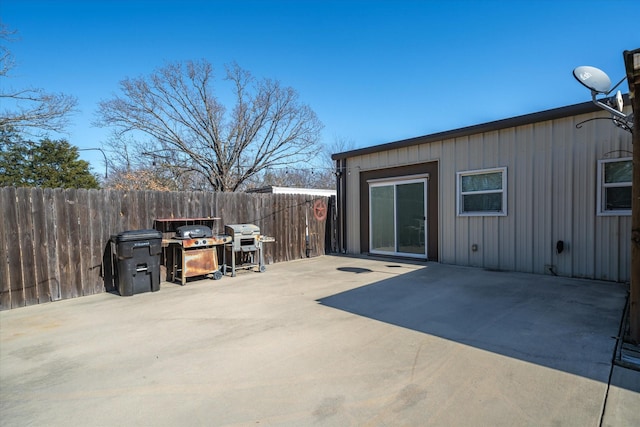 view of patio / terrace with a grill