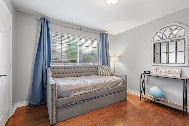 sitting room featuring dark wood-type flooring