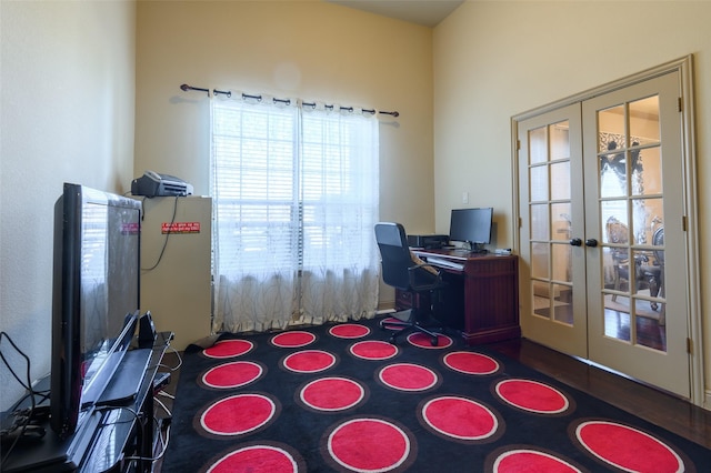 office space featuring french doors