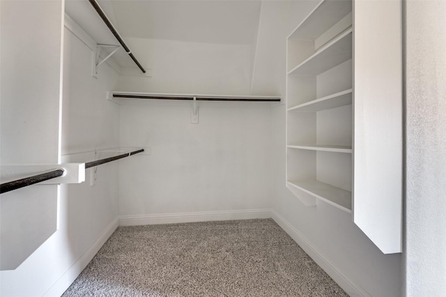 walk in closet featuring carpet