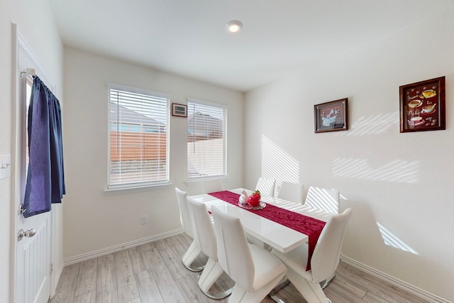 dining area featuring light hardwood / wood-style flooring