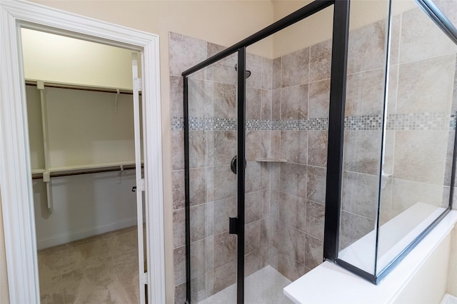 bathroom featuring walk in shower