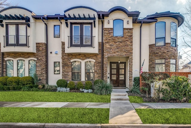 view of front of property with french doors