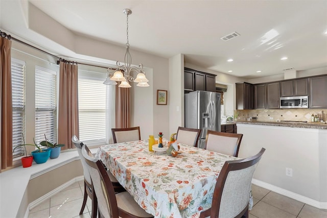 view of tiled dining area