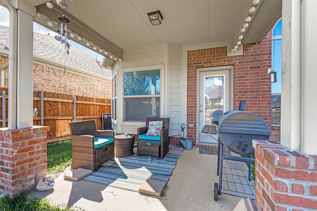 view of patio with grilling area