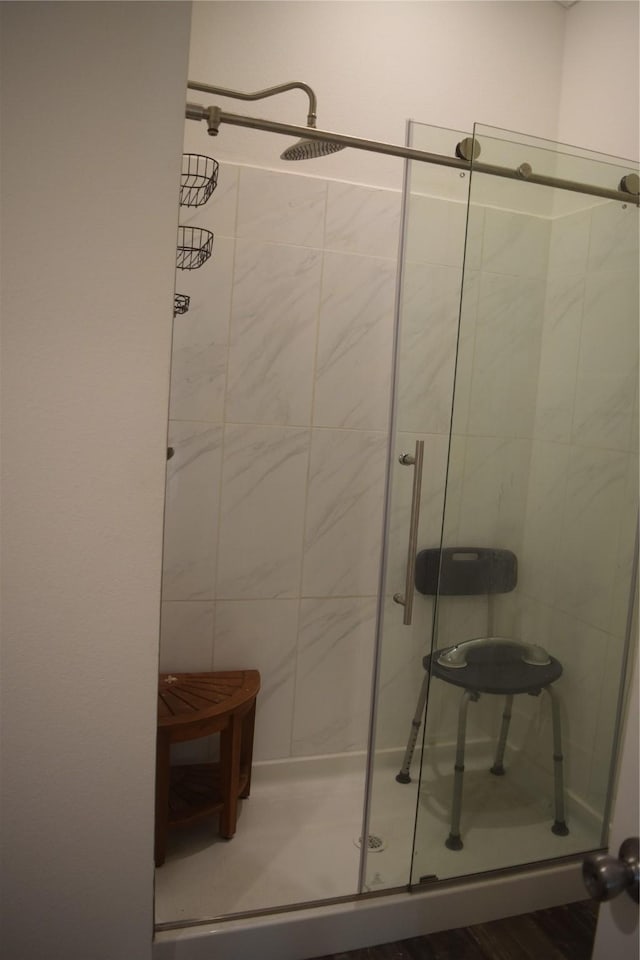 bathroom featuring walk in shower