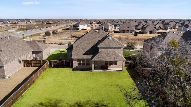 bird's eye view with a residential view