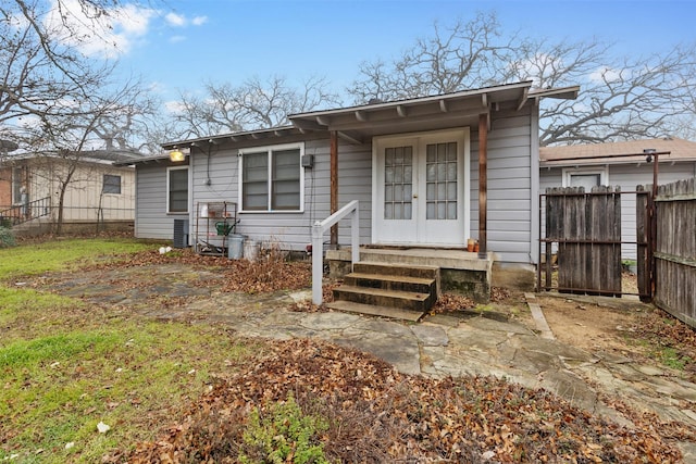 exterior space with french doors