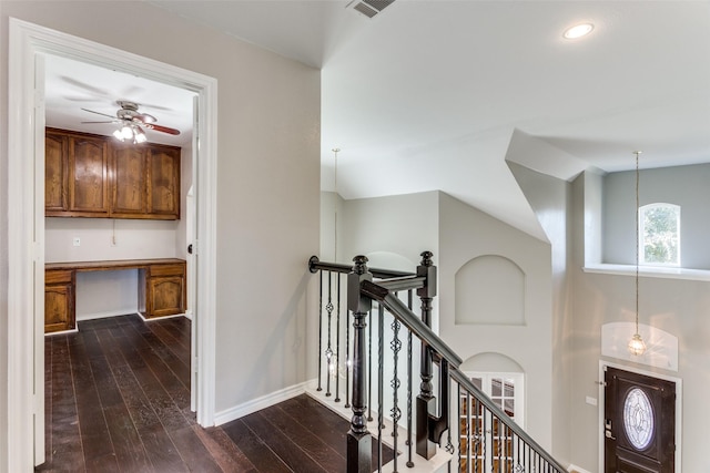 hall featuring dark hardwood / wood-style flooring