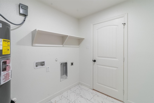 laundry area featuring washer hookup, hookup for an electric dryer, and gas dryer hookup