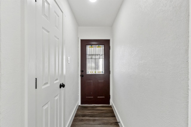 doorway featuring dark hardwood / wood-style flooring