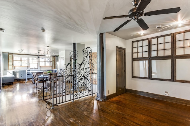 unfurnished room featuring hardwood / wood-style flooring and ceiling fan