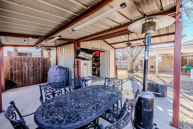 view of patio with ceiling fan