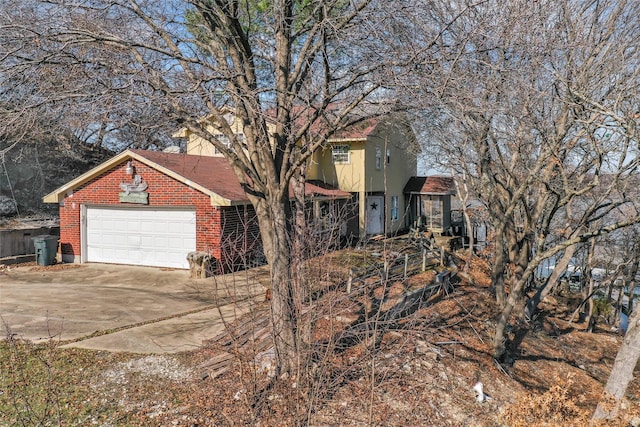 front facade with a garage