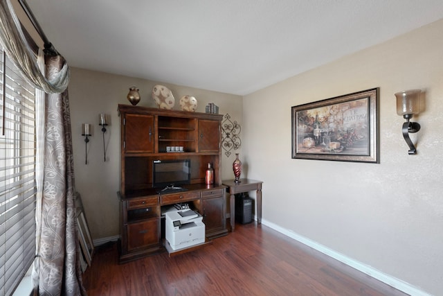 office featuring dark hardwood / wood-style flooring