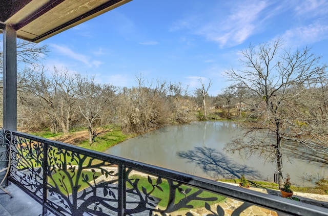 balcony with a water view