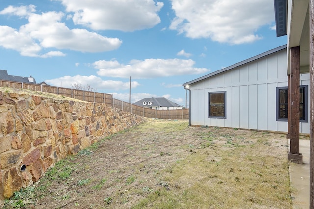 view of yard with fence