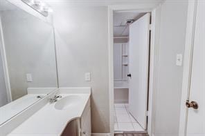 bathroom featuring vanity and tile patterned floors