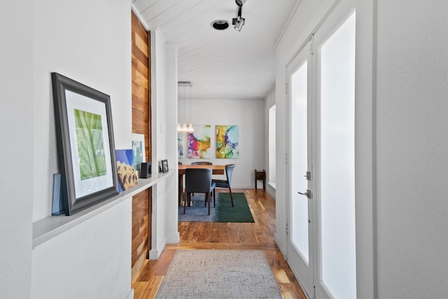 interior space with plenty of natural light and hardwood / wood-style floors