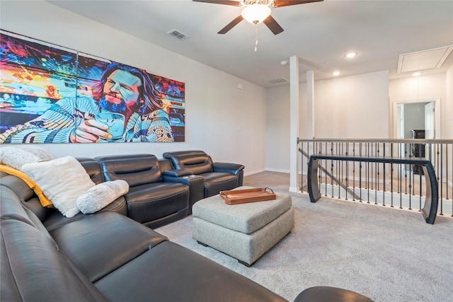 view of carpeted cinema room