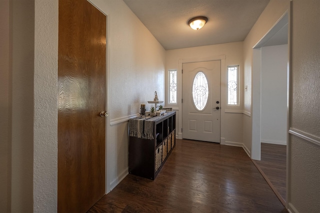 entrance foyer with dark hardwood / wood-style flooring