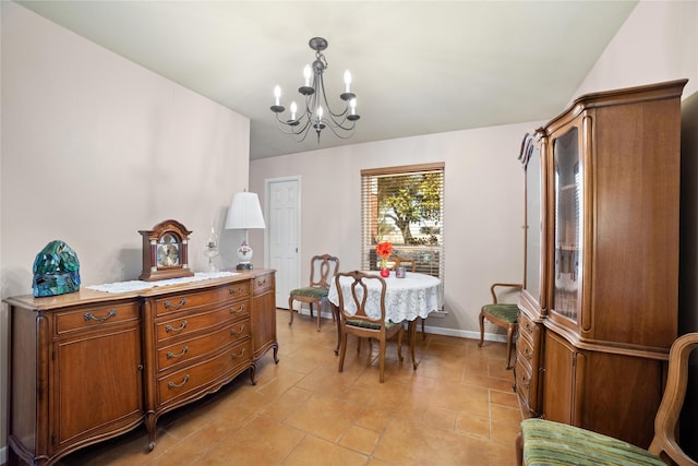 dining room with an inviting chandelier