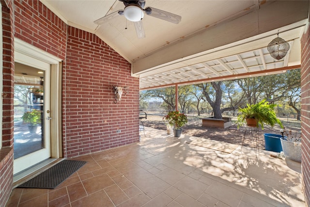 view of patio / terrace with ceiling fan